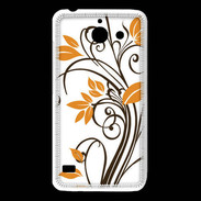 Coque Huawei Y550 motif floral marron