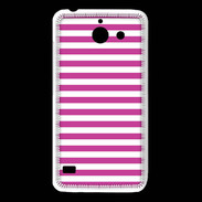 Coque Huawei Y550 rayures blanches et roses