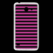 Coque Huawei Y550 rayures noires et roses