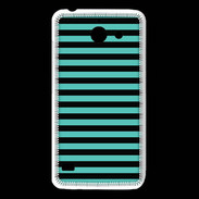 Coque Huawei Y550 rayures noires et bleues