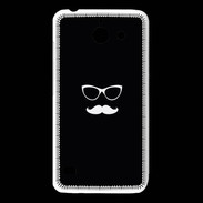 Coque Huawei Y550 moustache noir & blanc