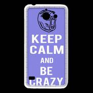 Coque Huawei Y550 Keep calm Be Crazy Bleu