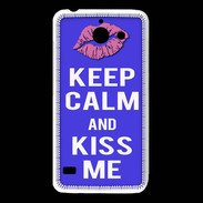 Coque Huawei Y550 Keep Calm Kiss me Bleu
