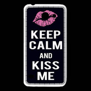 Coque Huawei Y550 Keep Calm Kiss me Noir