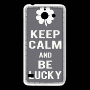 Coque Huawei Y550 Keep Calm Be lucky Gris