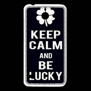Coque Huawei Y550 Keep Calm Be lucky Noir