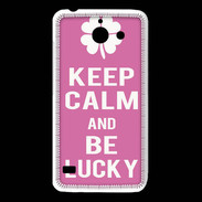 Coque Huawei Y550 Keep Calm Be Lucky Rose