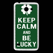 Coque Huawei Y550 Keep Calm Be lucky Vert
