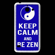 Coque Huawei Y550 Keep Calm Be Zen Bleu