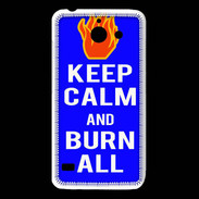 Coque Huawei Y550 Keep Calm Burn Bleu