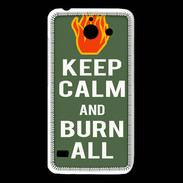 Coque Huawei Y550 Keep Calm Burn Kaki