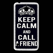 Coque Huawei Y550 Keep Calm Call friend Noir