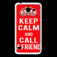 Coque Huawei Y550 Keep Calm Call friend Rouge