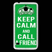 Coque Huawei Y550 Keep Calm Call friend Vert