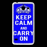 Coque Huawei Y550 Keep Calm Carry on Bleu