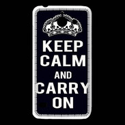 Coque Huawei Y550 Keep Calm Carry on Noir