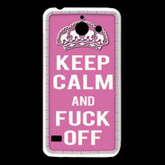 Coque Huawei Y550 Keep Calm Fuck Off Rose