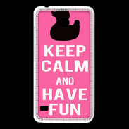 Coque Huawei Y550 Keep Calm Have fun Rose