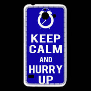 Coque Huawei Y550 Keep Calm Hurry up Bleu