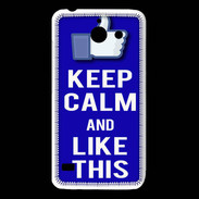 Coque Huawei Y550 Keep Calm Like This Bleu
