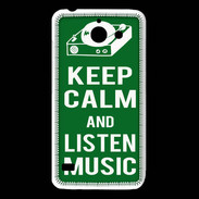 Coque Huawei Y550 Keep Calm Listen music Vert