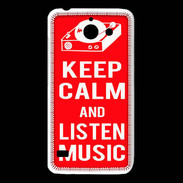 Coque Huawei Y550 Keep Calm Listen music Rouge