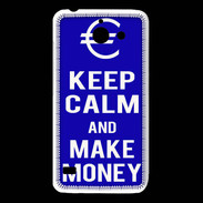 Coque Huawei Y550 Keep Calm Make money Bleu