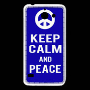 Coque Huawei Y550 Keep Calm Peace Bleu