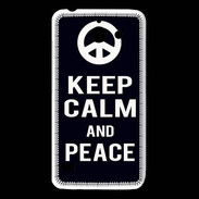Coque Huawei Y550 Keep Calm Peace Noir
