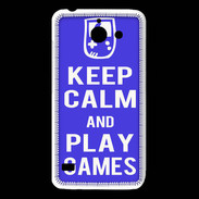 Coque Huawei Y550 Keep Calm Play games Bleu