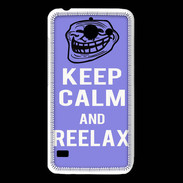 Coque Huawei Y550 Keep Calm Reelax Bleu
