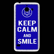 Coque Huawei Y550 Keep Calm Smile Bleu