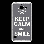 Coque Huawei Y550 Keep Calm Smile Gris