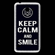 Coque Huawei Y550 Keep Calm Smile Noir