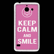 Coque Huawei Y550 Keep Calm Smile Rose