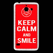 Coque Huawei Y550 Keep Calm Smile Rouge