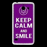Coque Huawei Y550 Keep Calm Smile Violet