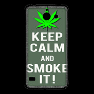 Coque Huawei Y550 Keep Calm Smoke it Gris