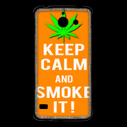 Coque Huawei Y550 Keep Calm Smoke it Orange