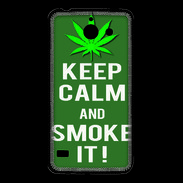 Coque Huawei Y550 Keep Calm Smoke it Kaki