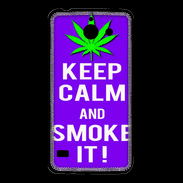 Coque Huawei Y550 Keep Calm Smoke it Violet