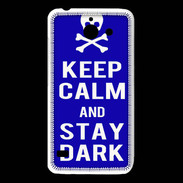 Coque Huawei Y550 Keep Calm Stay dark Bleu