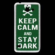 Coque Huawei Y550 Keep Calm Stay dark Vert