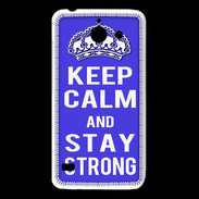 Coque Huawei Y550 Keep Calm Stay strong Bleu