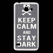 Coque Huawei Y550 Keep Calm Stay dark Gris