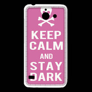Coque Huawei Y550 Keep Calm Stay dark Rose