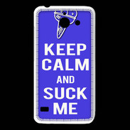 Coque Huawei Y550 Keep Calm Suck me Bleu