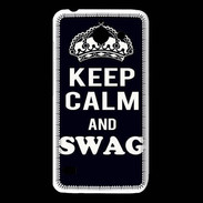 Coque Huawei Y550 Keep Calm Swag Noir