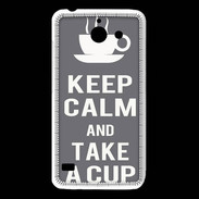 Coque Huawei Y550 Keep Calm Take a cup Gris