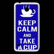 Coque Huawei Y550 Keep Calm Take a cup Bleu